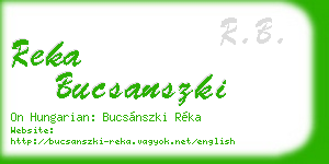 reka bucsanszki business card
